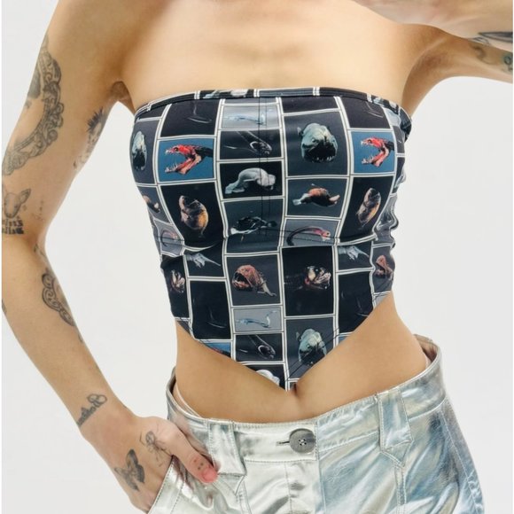 Fashion Brand Company Tops - Cute Fish Yoga Tube Bandana Top - sold out/no restock on site
